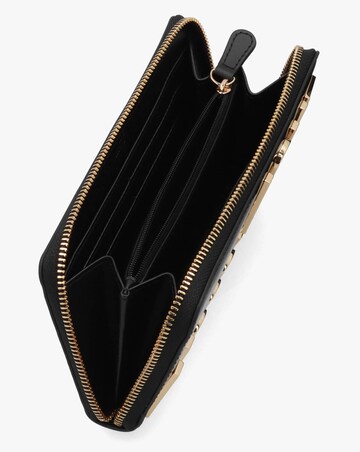 Love Moschino Enameled Logo Black Zip Around Purse