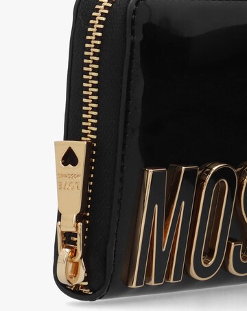 Love Moschino Enameled Logo Black Zip Around Purse