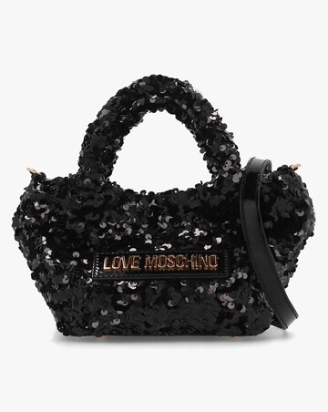 Love Moschino Sequin Black Top Handle Bag