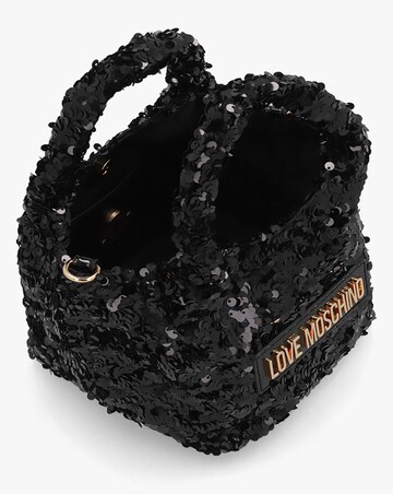 Love Moschino Sequin Black Top Handle Bag