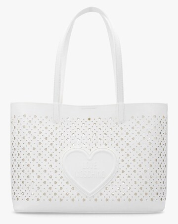 Love Moschino Heart Basket White Tote Bag