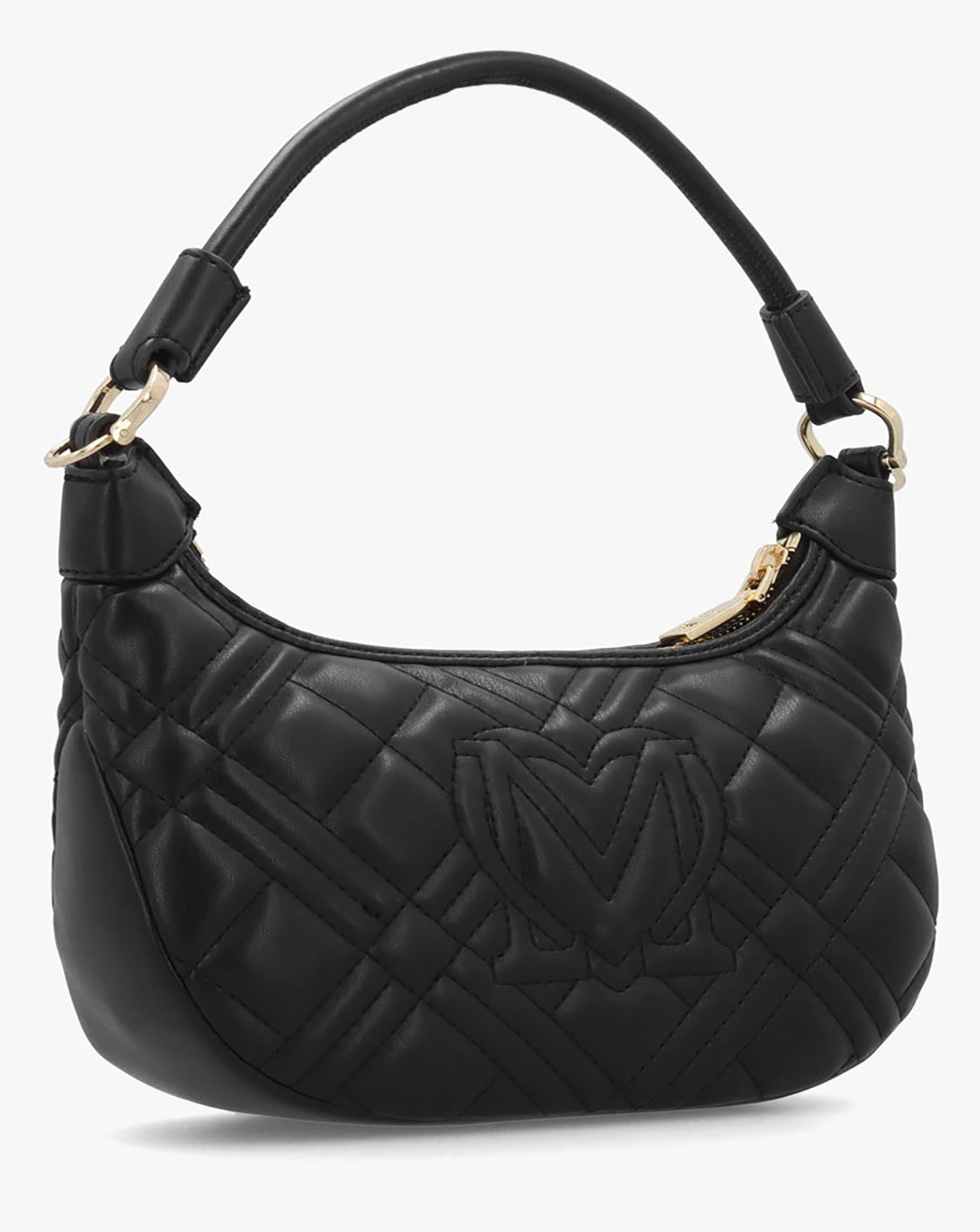 Love Moschino Mini Diamond Quilt Black Hobo Bag | JD Williams