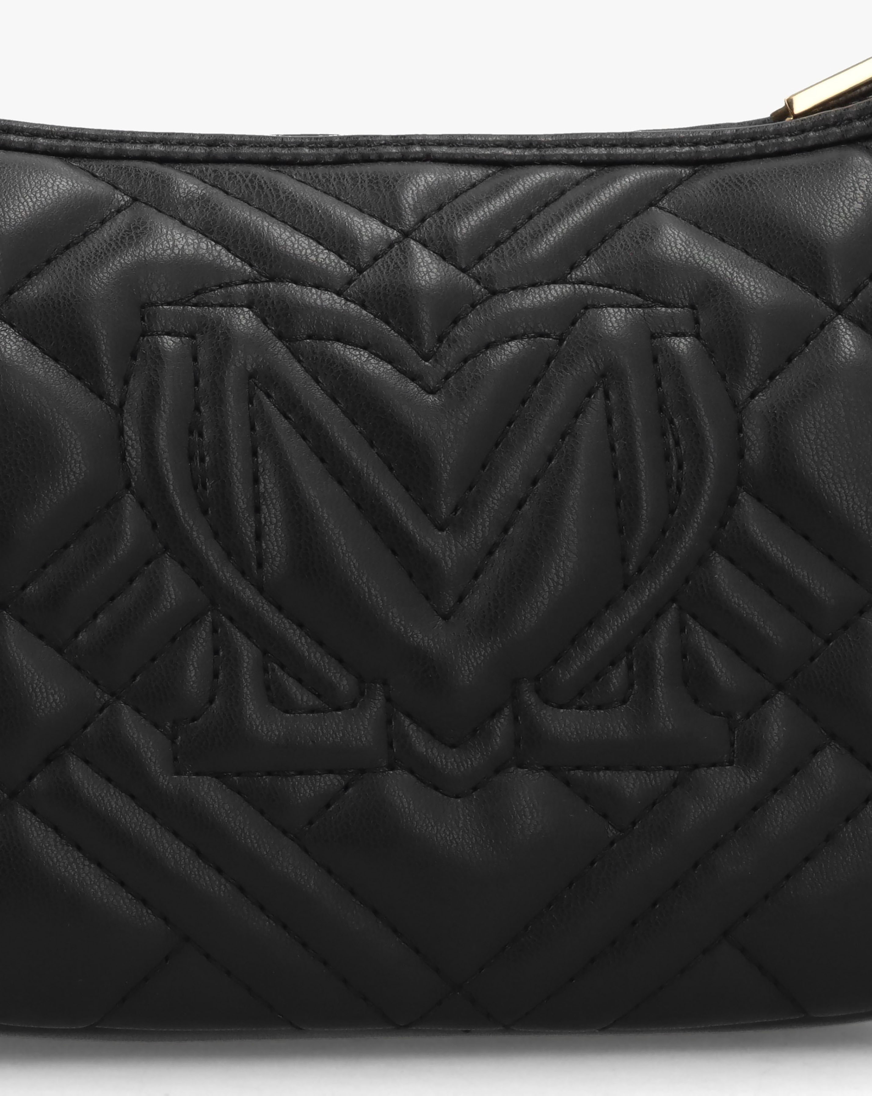 Love Moschino Mini Diamond Quilt Black Hobo Bag | JD Williams