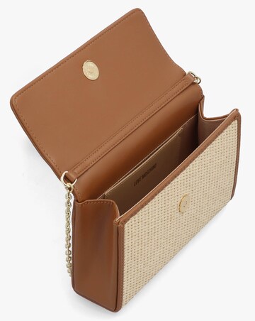 Love Moschino Straw Chic Tan Cross-Body Bag