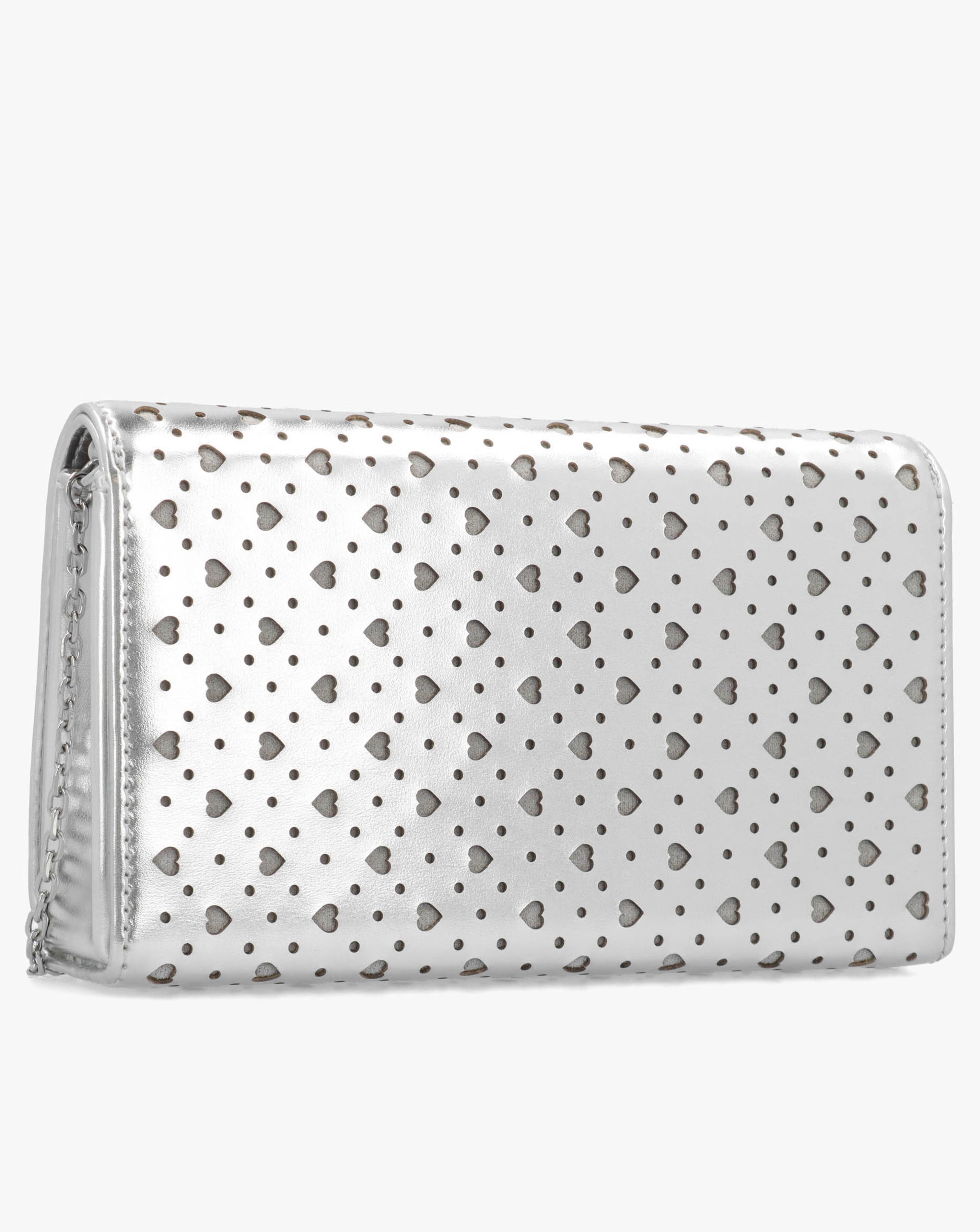 Love Moschino Heart Basket Silver Cross-Body Bag | JD Williams