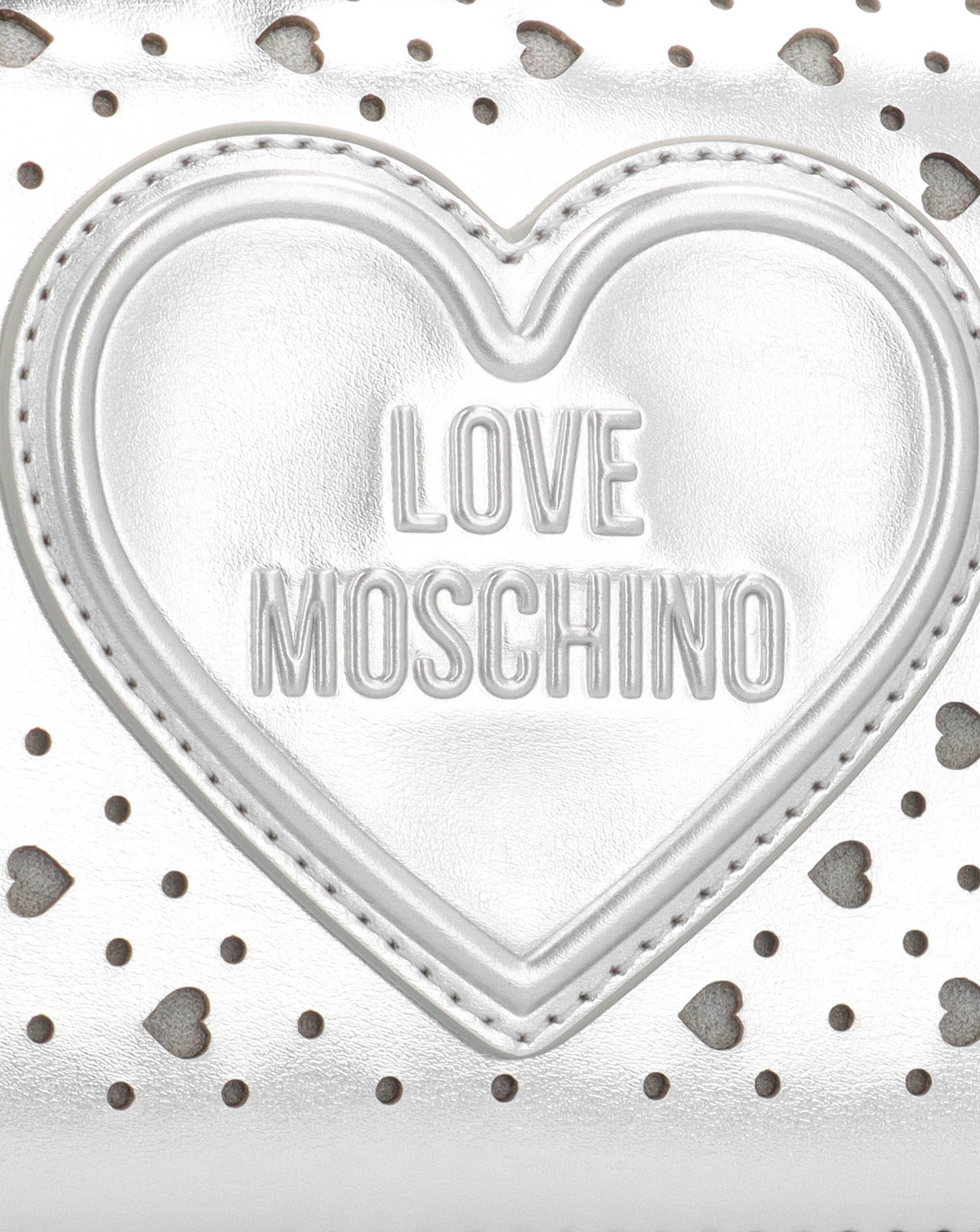 Love Moschino Heart Basket Silver Cross-Body Bag | JD Williams
