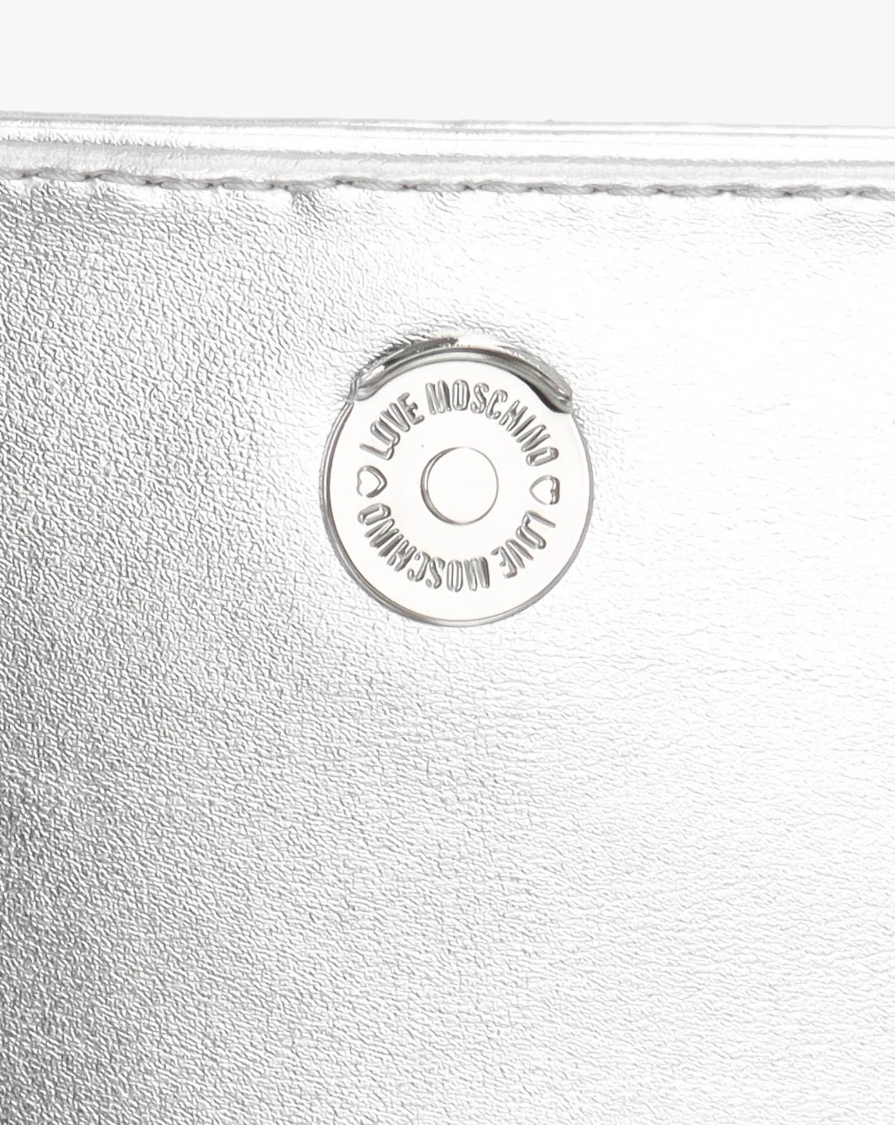Love Moschino Heart Basket Silver Cross-Body Bag | JD Williams