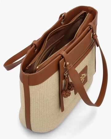 Love Moschino Straw Chic Tan Tote Bag