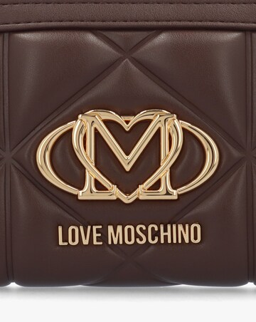 Love Moschino Heart Logo Quilted Pillow  Chocolate Purse