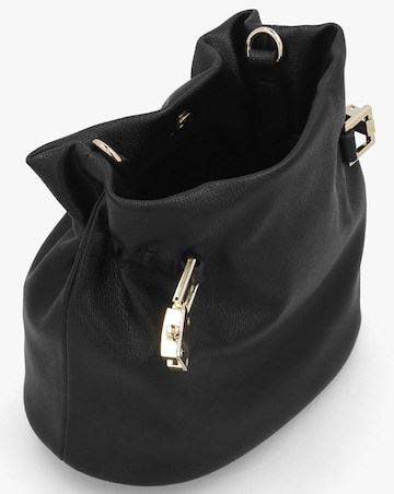 Valentino Bags Fedora Black Rouched Bucket Bag