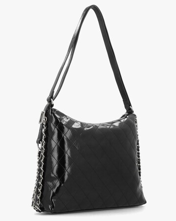 Valentino Bags Wakanda Diamond Quilt Gloss Black Hobo Backpack
