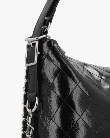 Valentino Bags Wakanda Diamond Quilt Gloss Black Hobo Backpack