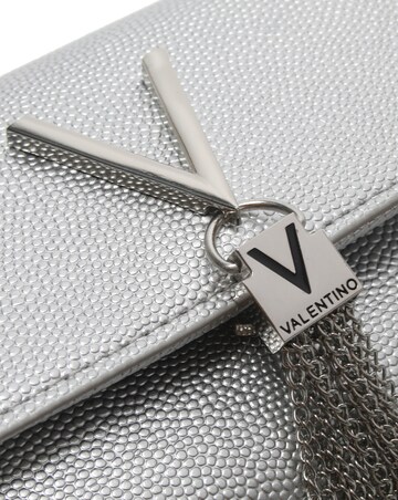 Valentino Bags Divina Silver Pebbled Shoulder Bag
