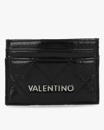 Valentino Bags Wakanda Diamond Quilt Patent Black Card Case