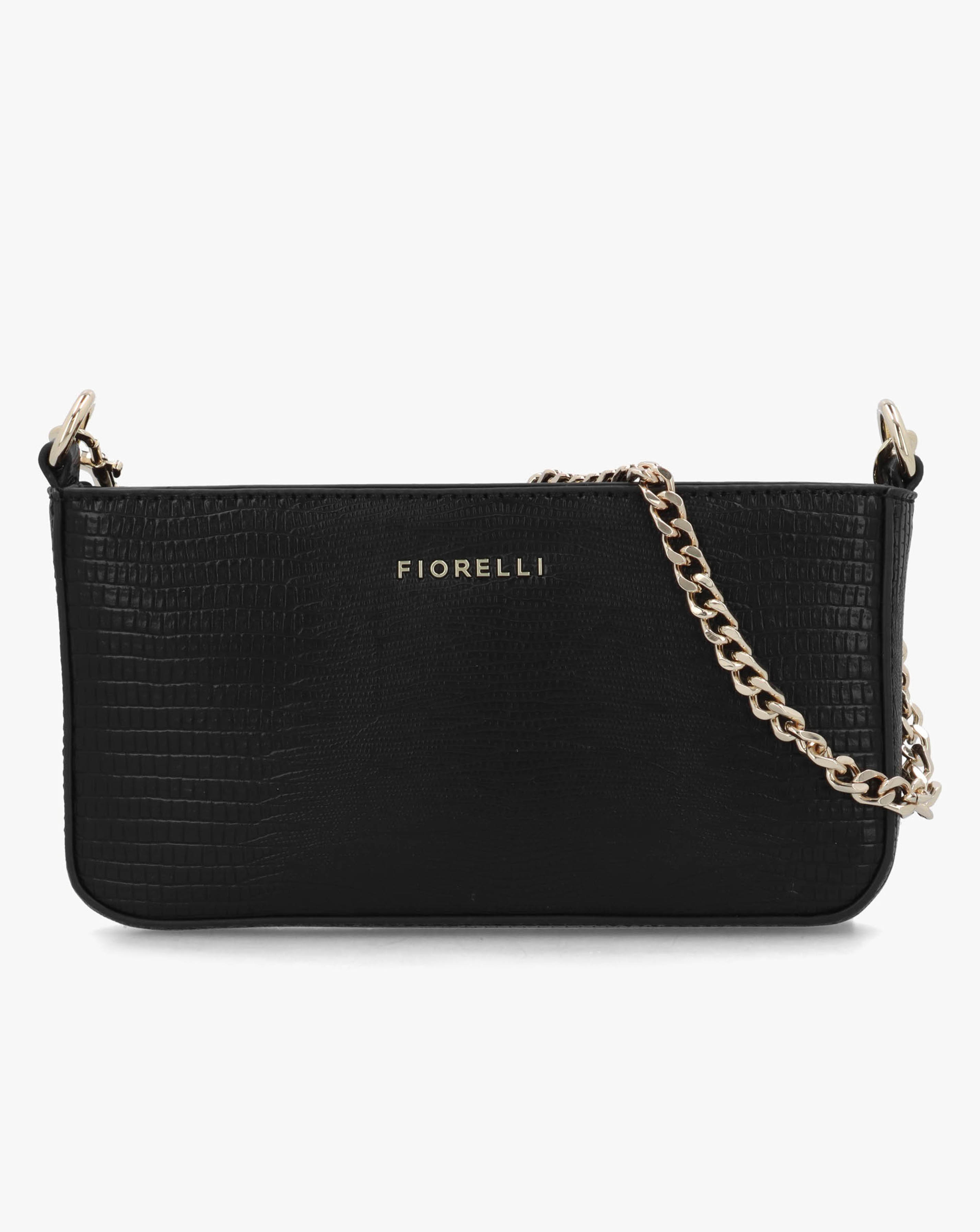 New In - Fiorelli Ayla Black Moc Croc Clutch Bag