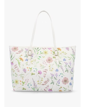 Fiorelli Etta Floral White Buckle Tote Bag