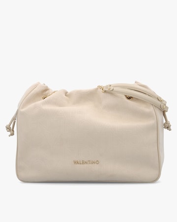 Valentino Bags Max Beige Debossed Logo Bag