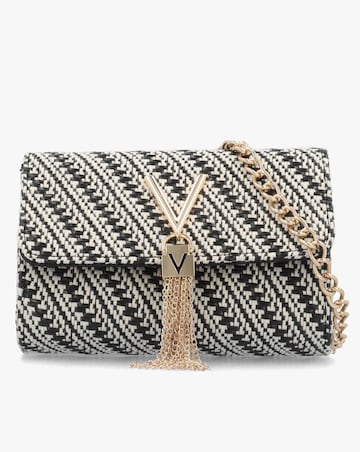 Valentino Bags Divina Summer Black Multi Woven Shoulder Bag