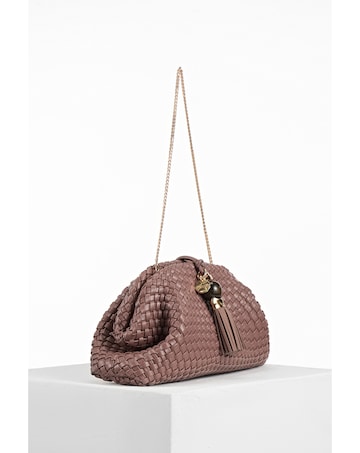 Luella Grey  Indigo Oversized Pecan Clutch