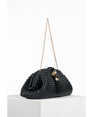 Luella Grey Indigo Oversized Black Clutch