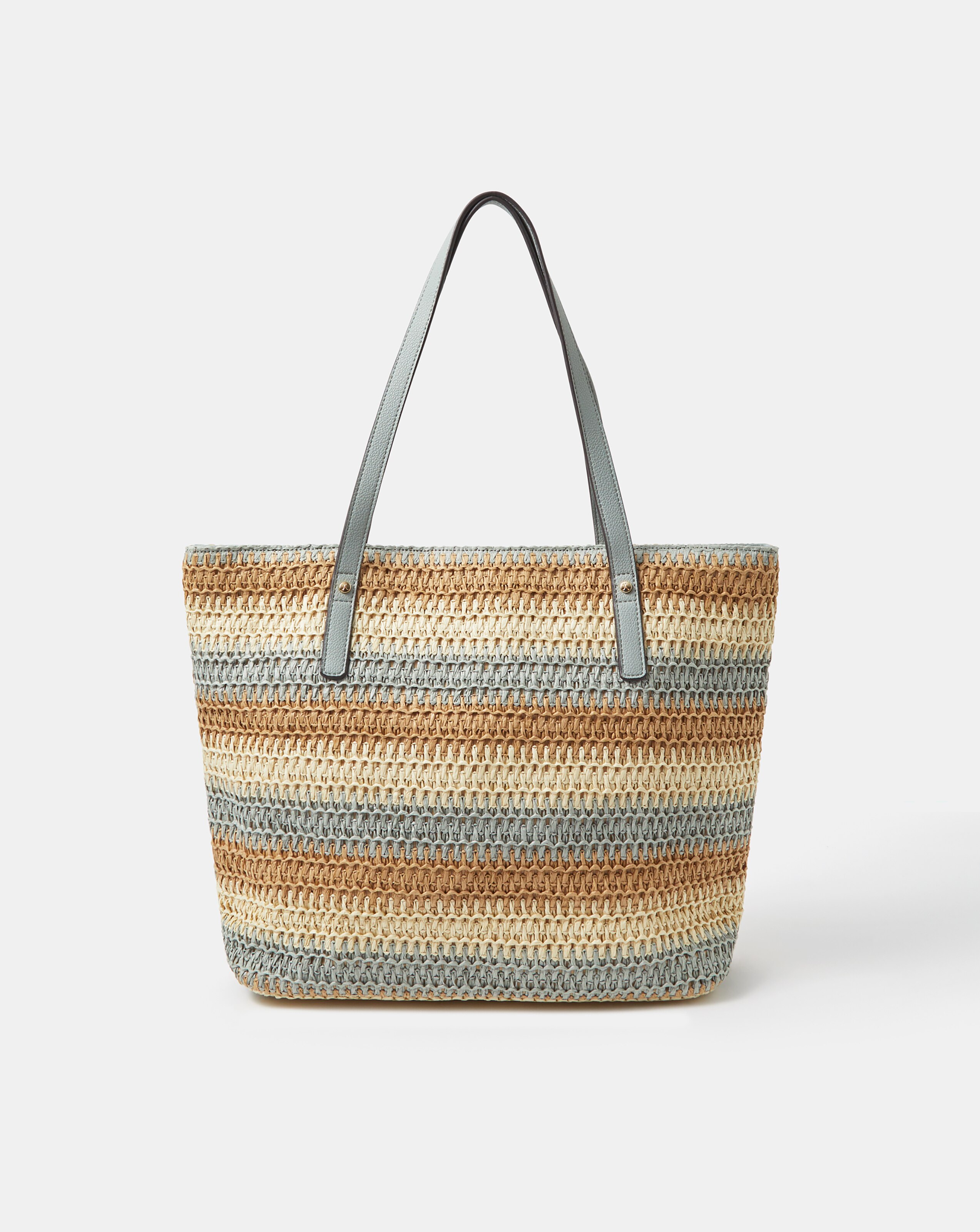Accessorize Stripe Raffia Shoulder Bag | JD Williams