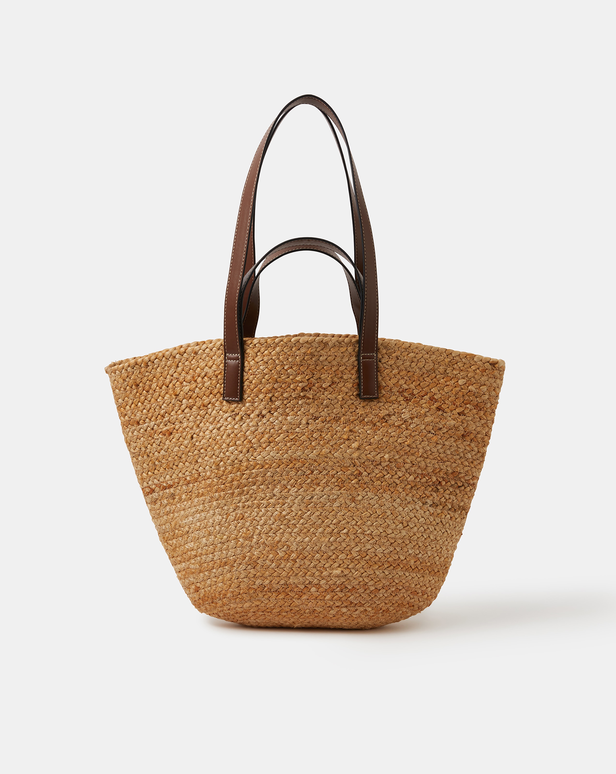New In - Accessorize Double Strap Jute Basket Bag