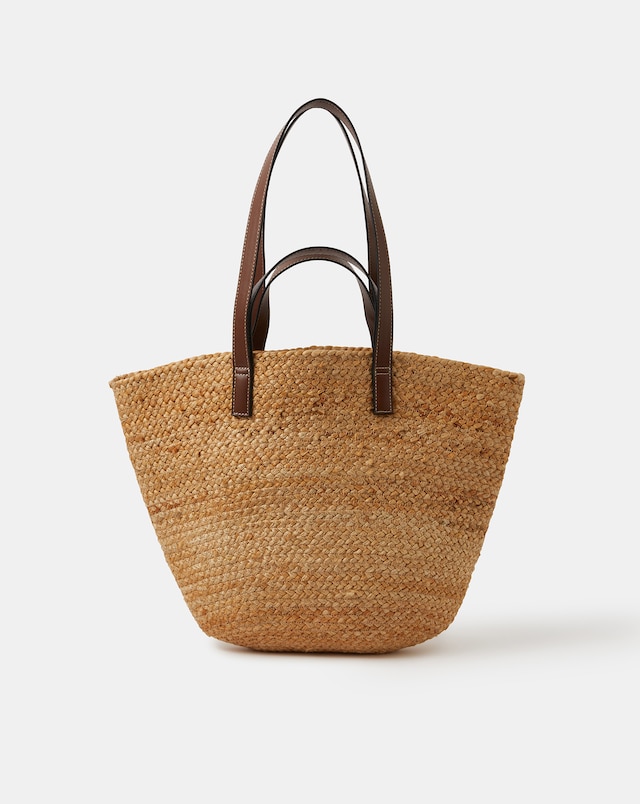 Accessorize Double Strap Jute Basket Bag