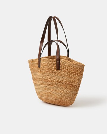 Accessorize Double Strap Jute Basket Bag