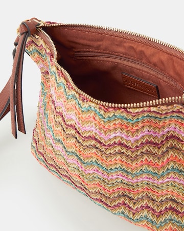 Accessorize Stripe Raffia Crossbody Bag