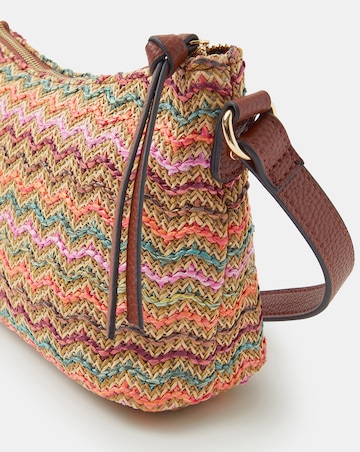 Accessorize Stripe Raffia Crossbody Bag