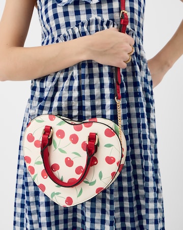 Accessorize Cherry Print Heart Crossbody