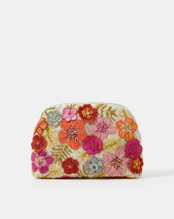 Accessorize Beaded Flower Clutch Bag