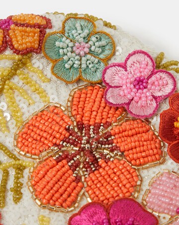 Accessorize Beaded Flower Clutch Bag