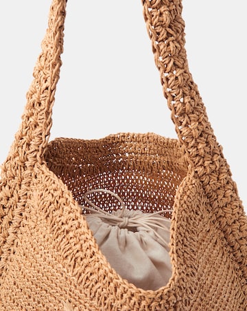 Accessorize Slouchy Raffia Flower Bag