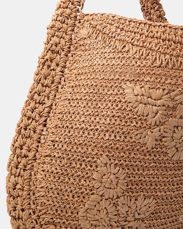 Accessorize Slouchy Raffia Flower Bag