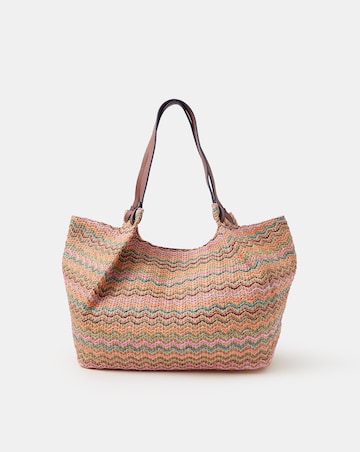 Accessorize Stripe Raffia Tote Bag