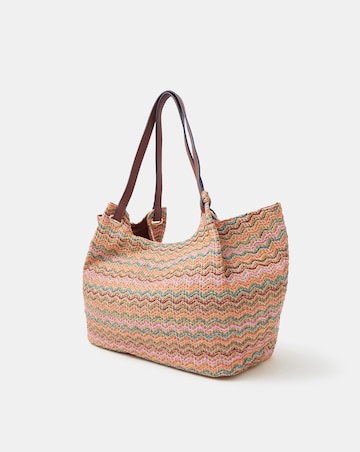 Accessorize Stripe Raffia Tote Bag