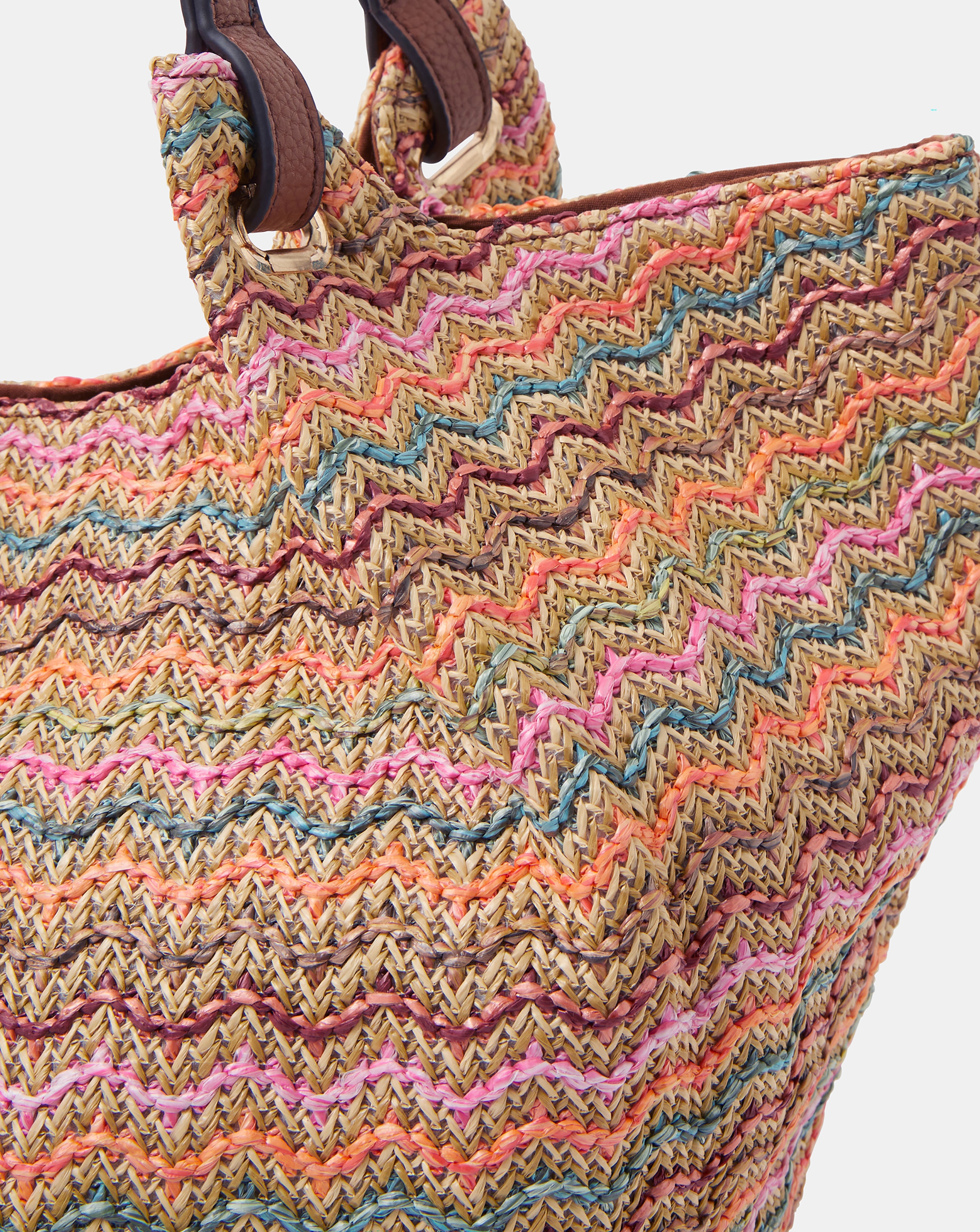 Accessorize Stripe Raffia Tote Bag | JD Williams