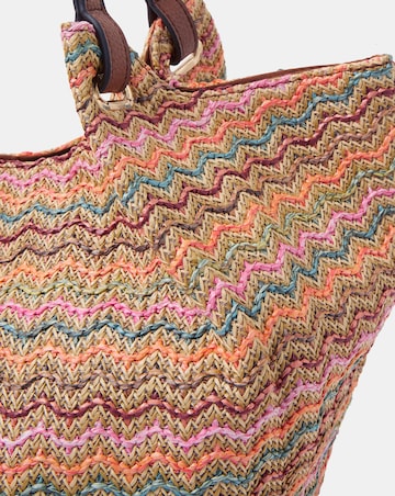 Accessorize Stripe Raffia Tote Bag