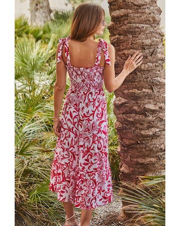 Sosander Paisley Print Tie Shoulder Midi Dress