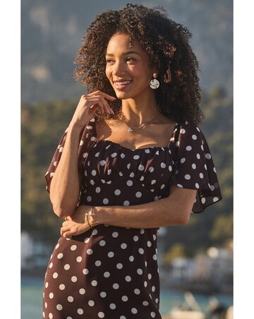 Sosander Spot Chiffon Frill Hem Midaxi Dress