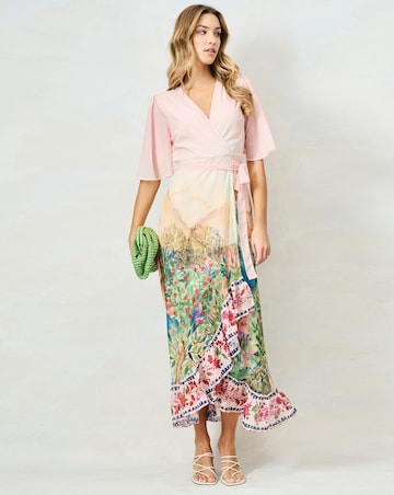 HOPE & IVY MOROCCO MAXI WRAP DRESS