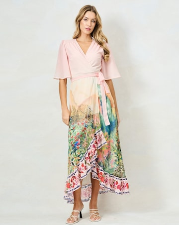 HOPE & IVY MOROCCO MAXI WRAP DRESS