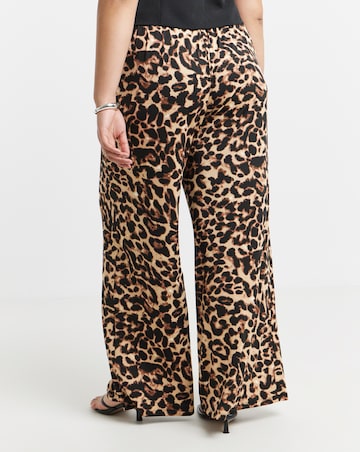 Vila Leoa Leopard Print Wide Trouser