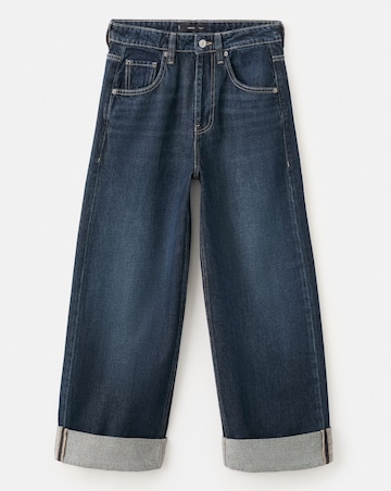 Mango Wide Leg Turned Up Hem Jean