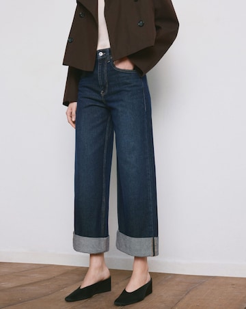 Mango Wide Leg Turned Up Hem Jean