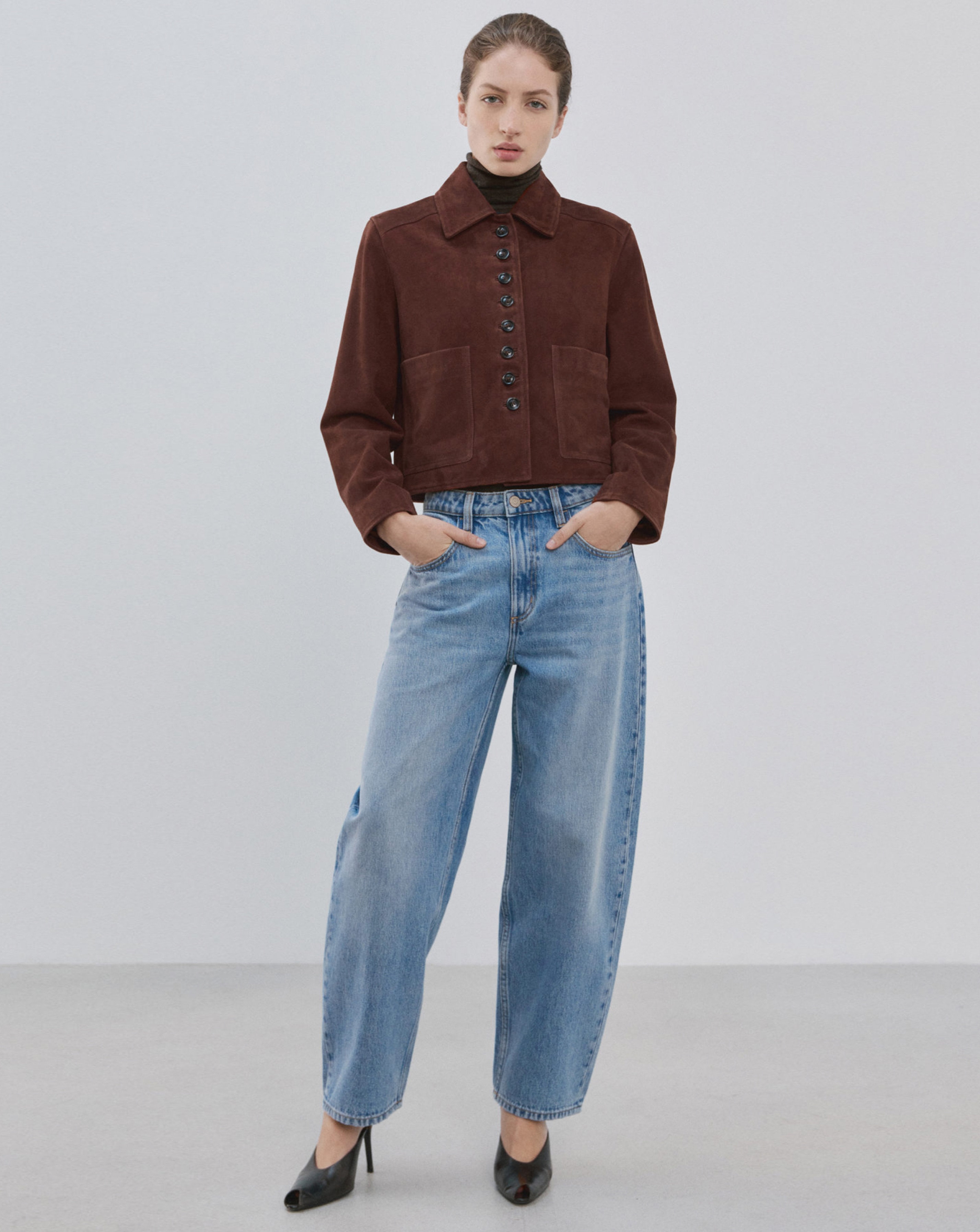 New In - Mango High Waisted Barrel Jean