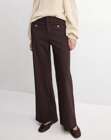 Mango Wide Leg Trouser With Button Detail