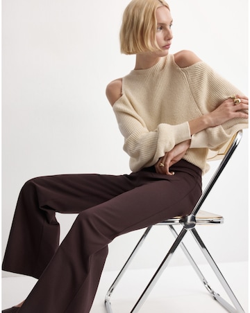 Mango Wide Leg Trouser With Button Detail