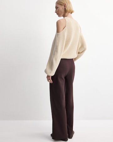 Mango Wide Leg Trouser With Button Detail